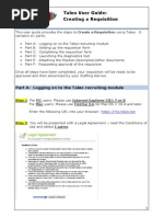 Taleo User Guide: Creating A Requisition: Part A: Logging On To The Taleo Recruiting Module