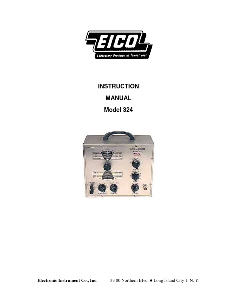 EICO 324 Signal Generator User Manual PDF Detector (Radio) Amplifier