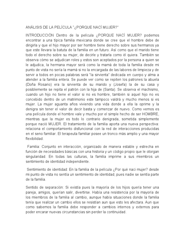 Análisis de la película '¿Por qué nací mujer?' y su retrato de una familia disfuncional bajo
