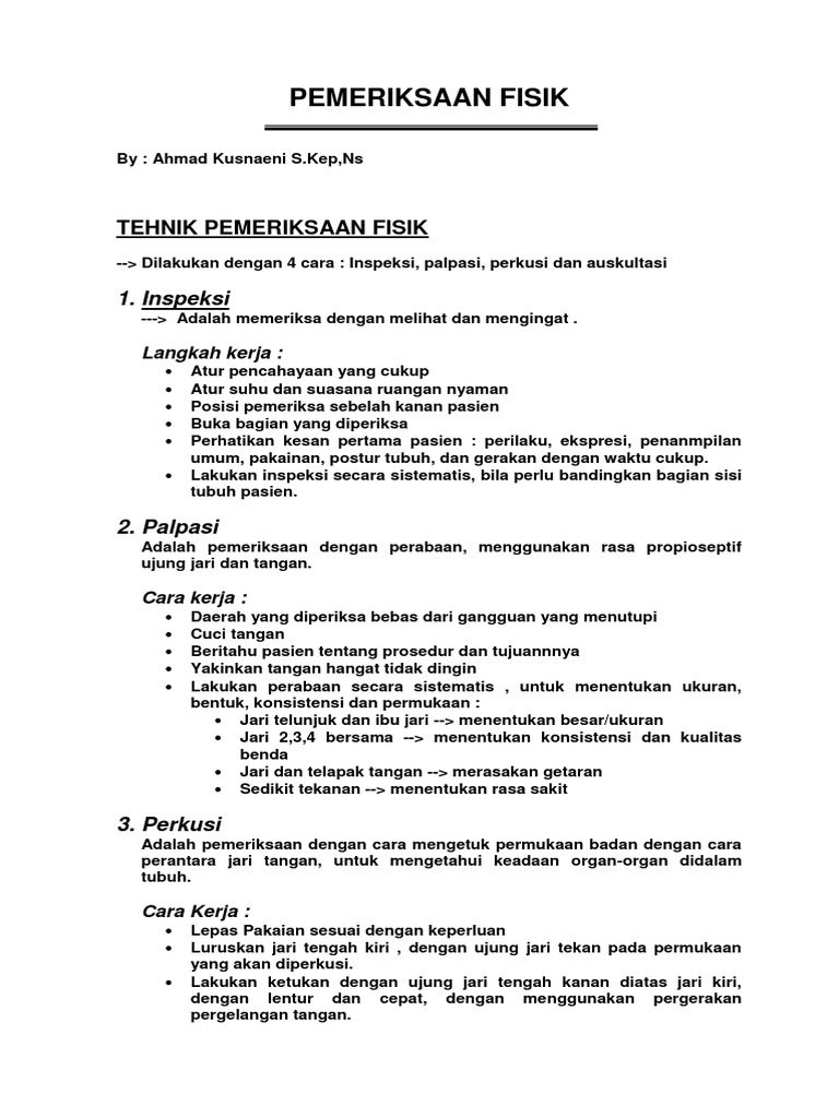 Palpasi Perkusi Auskultasi Dan Inspeksi