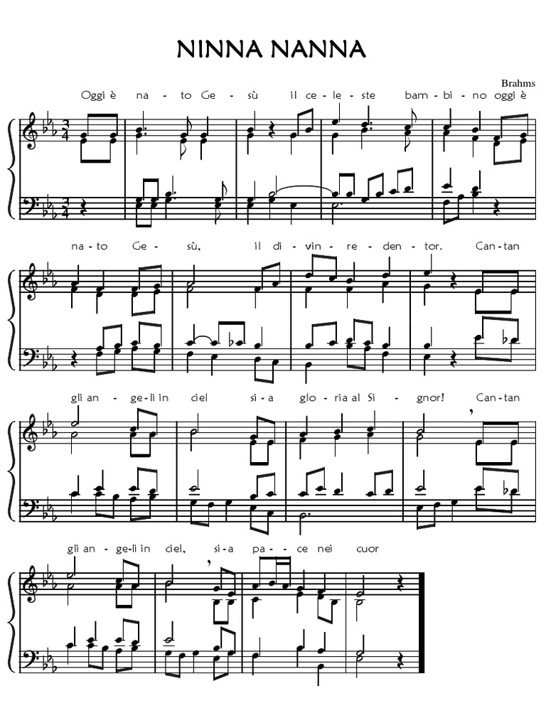 Ninna Nanna - Brahms | PDF