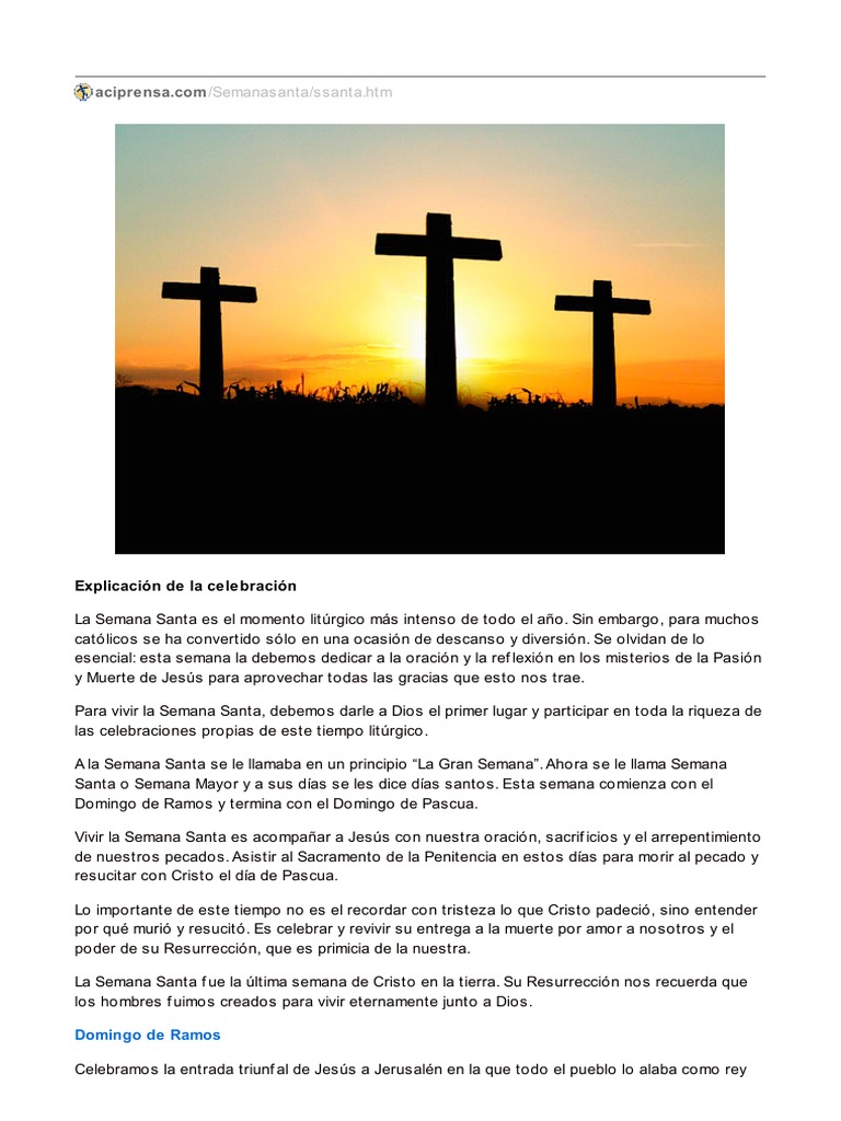 Importancia y celebración de la Semana Santa | PDF | Pascua de ...