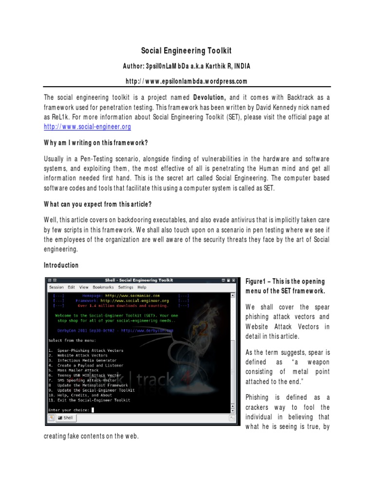 SET-Social Engineering Toolkit | PDF | Social Engineering (Security ...