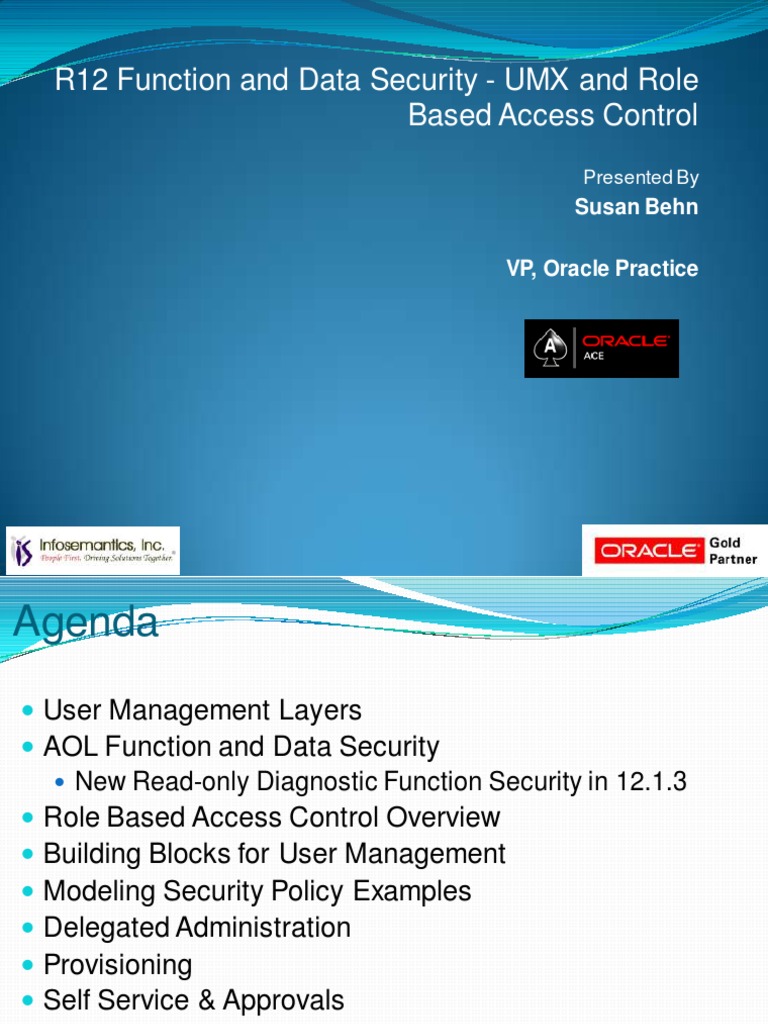 Oracle R12 Function and Data Security - UMX and Role Based Access ...