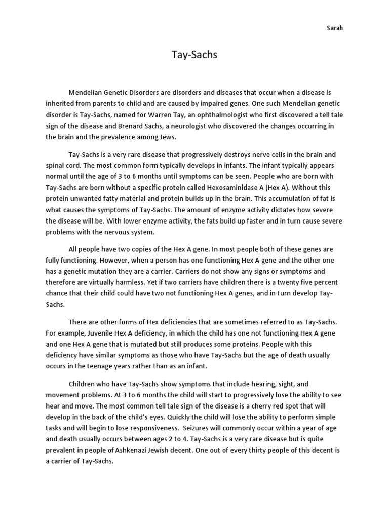 Life expectancy of tay sachs picture