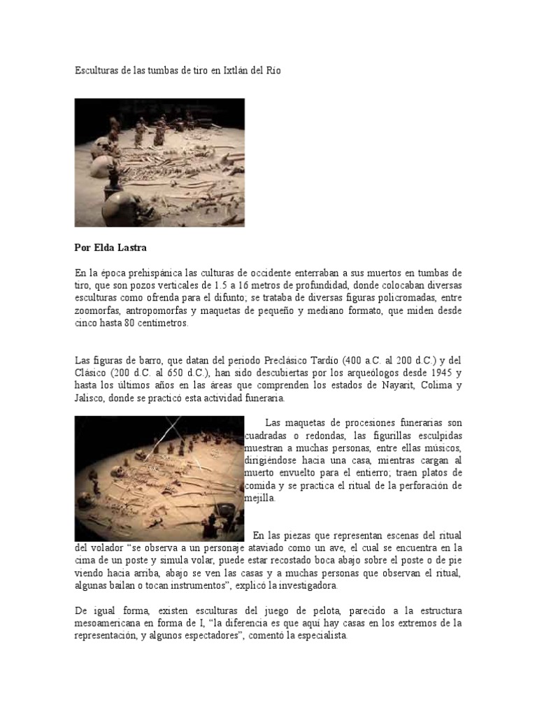 Esculturas de Las Tumbas de Tiro PDF Escultura Mesoamérica