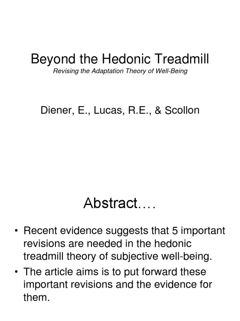 Revisions to Hedonic Treadmill Theory | PDF | Well Being | Happiness