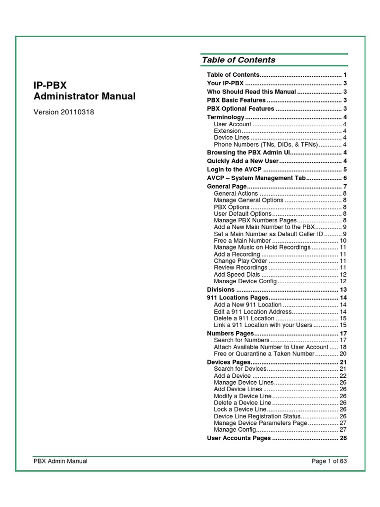 PBX Admin Manual 9 1 1 Mensaje de voz