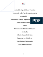 Plan de Negocios Para La Creacion Del Restaurante Renacer Especializado en Laborar Platos en Base de Flores