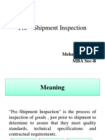 Pre-Shipment Inspection Procedures