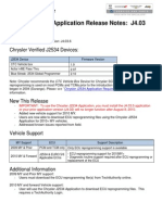 Chrysler J2534 Application Release Note