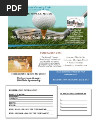 2014 Golf Tournament Flyer