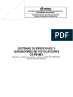 NRF-031-PEMEX-2011 Sistemas de Desfogues y Quemadores en Instalaciones de PEMEX