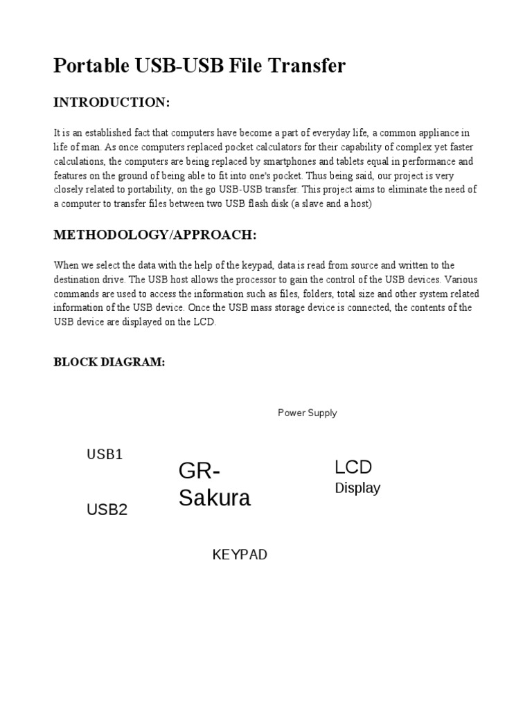 Portable USB File Transfer Device | PDF | Computer File | Computer Data ...