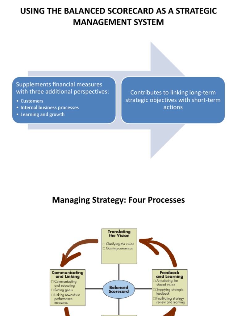 Using The Balanced Scorecard As A Strategic Management System | PDF