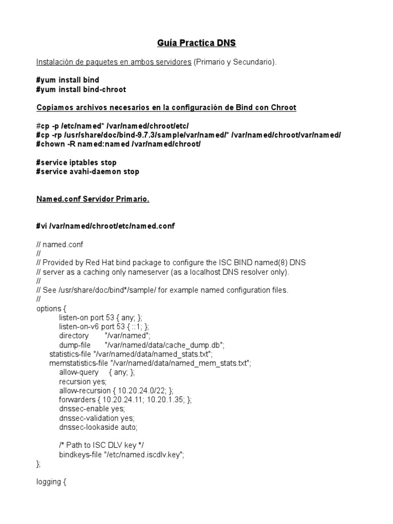 Guía de Configuración de DNS BIND | PDF | Computer Networking | Data ...