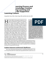 Beyond Learning Process and Toward the Knowledge Creation Linking Learning and Supportive Learning Culture