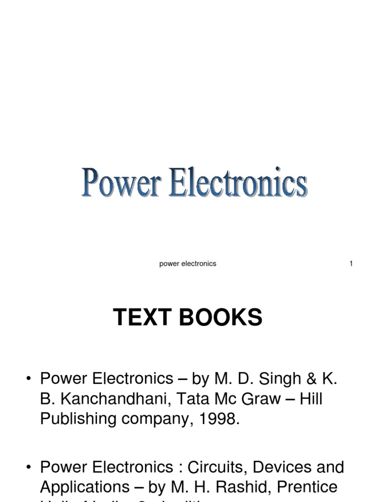 Power Electronics Overview and Applications | PDF | Power Electronics ...