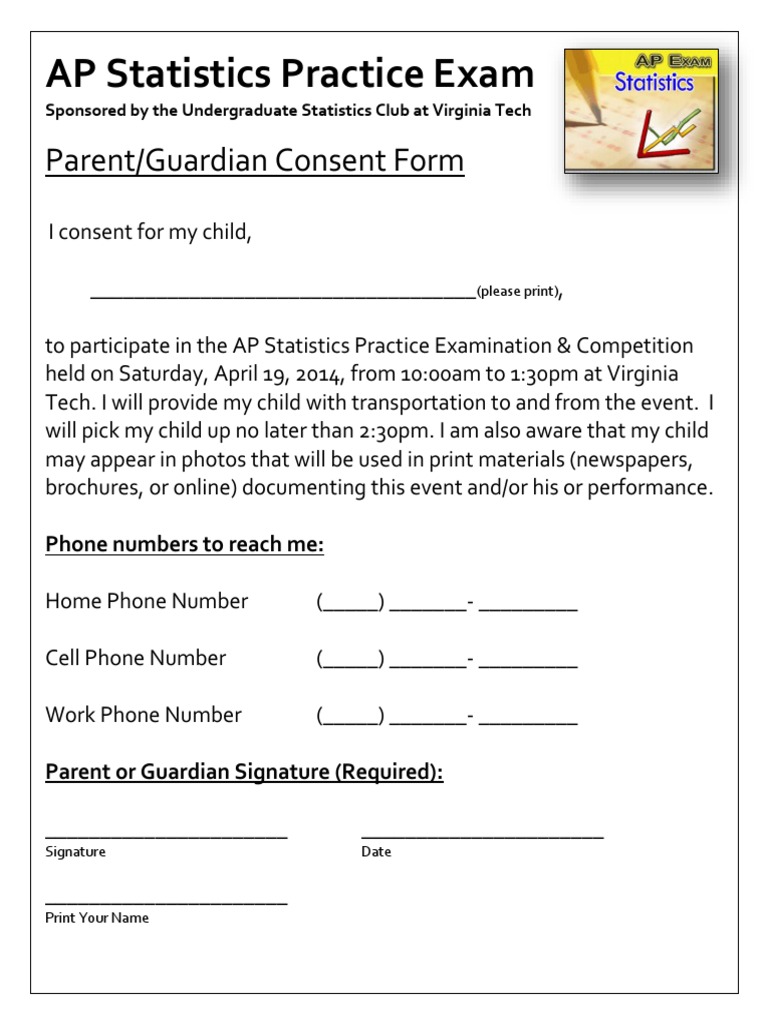 AP Statistics Exam Consent Form | PDF