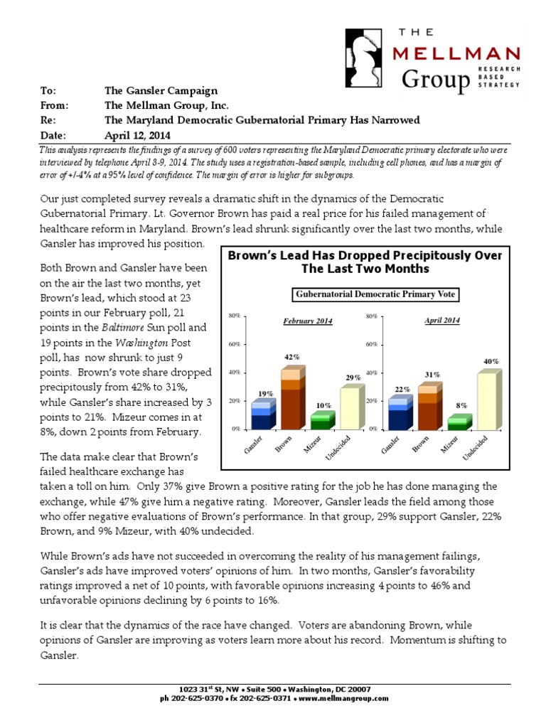 Gansler Poll | PDF | Politics