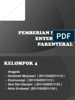 PEMBERIAN NUTRISI Parenteral Dan Enteral