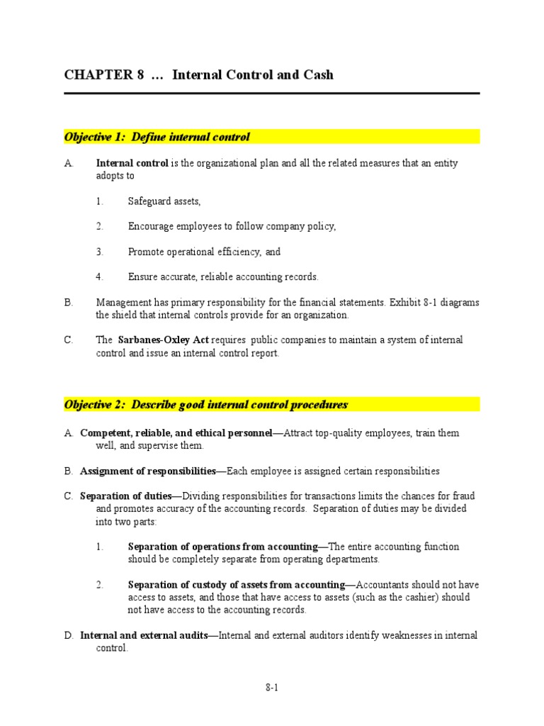 Comprehensive Analysis of Internal Controls and Cash Management