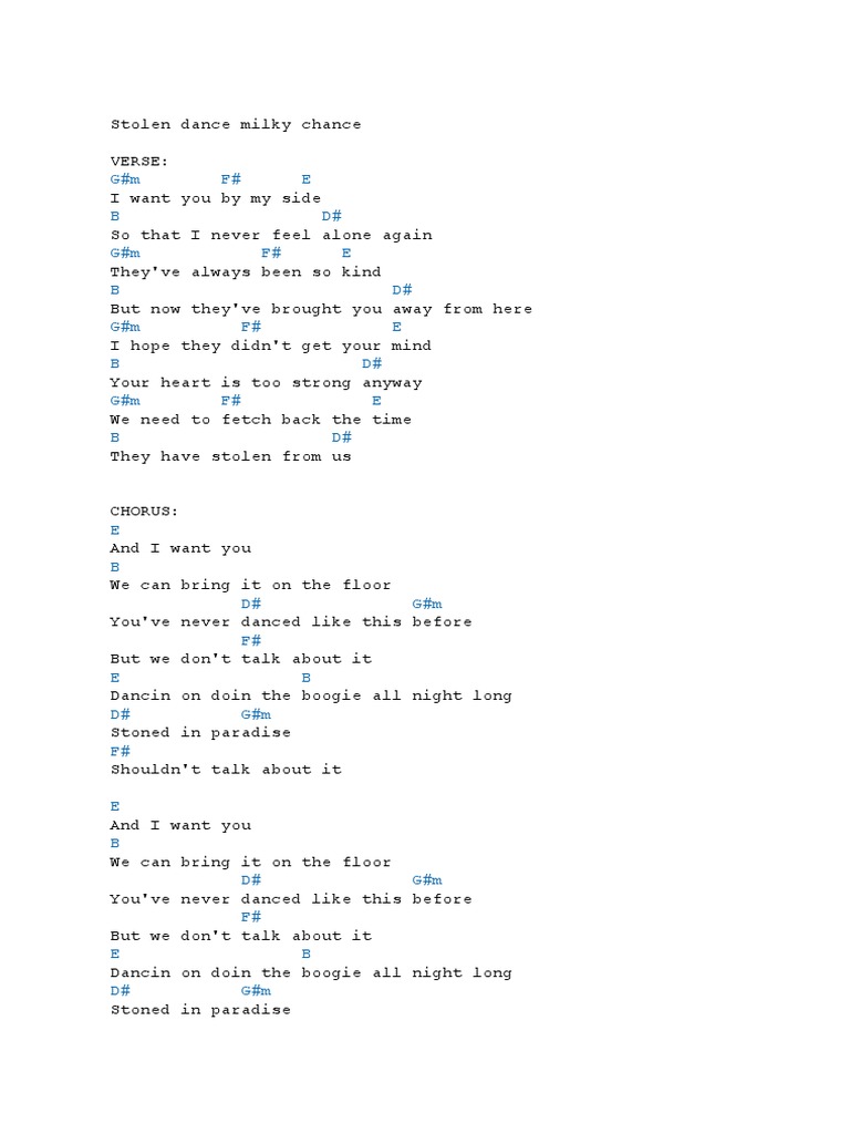 Stolen Dance Milky Chance