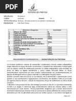 desnaturacao E IDENTIFICAÇÃO QUANTITATIVA DA PROTEINA (AMINOACIDO)