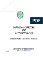 Nomina Autoridades Gobierno Salta