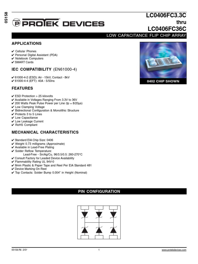 LC0406FC3.3C LC0406FC36C: Applications | PDF