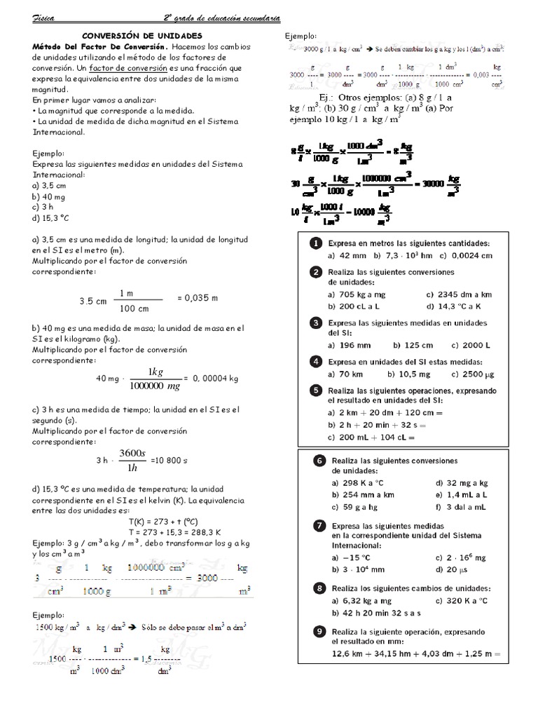 CONVERSIÓN de unidades