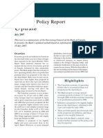 Monetary Policy Report: Pdate