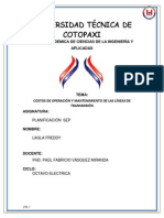 Planificacion Sep - Costos de Operación y Mantenimiento L.T.