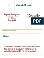 The Business Vision & Mission: Strategic Management: Concepts & Cases 11 Edition Fred David