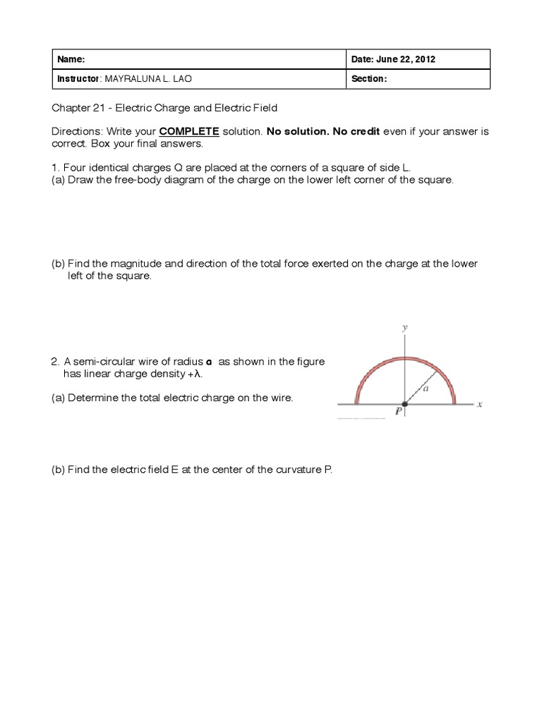 Physics Problem Set 1 PDF