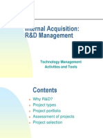 R&D Management: Project Types, Portfolios, Assessment & Selection