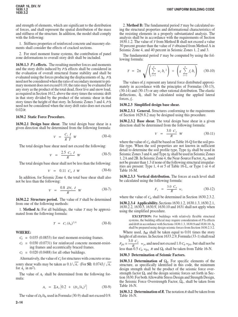 Ubc 97 | PDF | Strength Of Materials | Concrete
