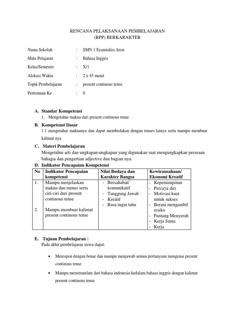 Present Contionus Tense - Doxc | PDF