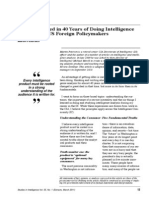 What I Learned in 40 Years of Doing Intelligence Analysis For US Foreign Policymakers Martin Petersen