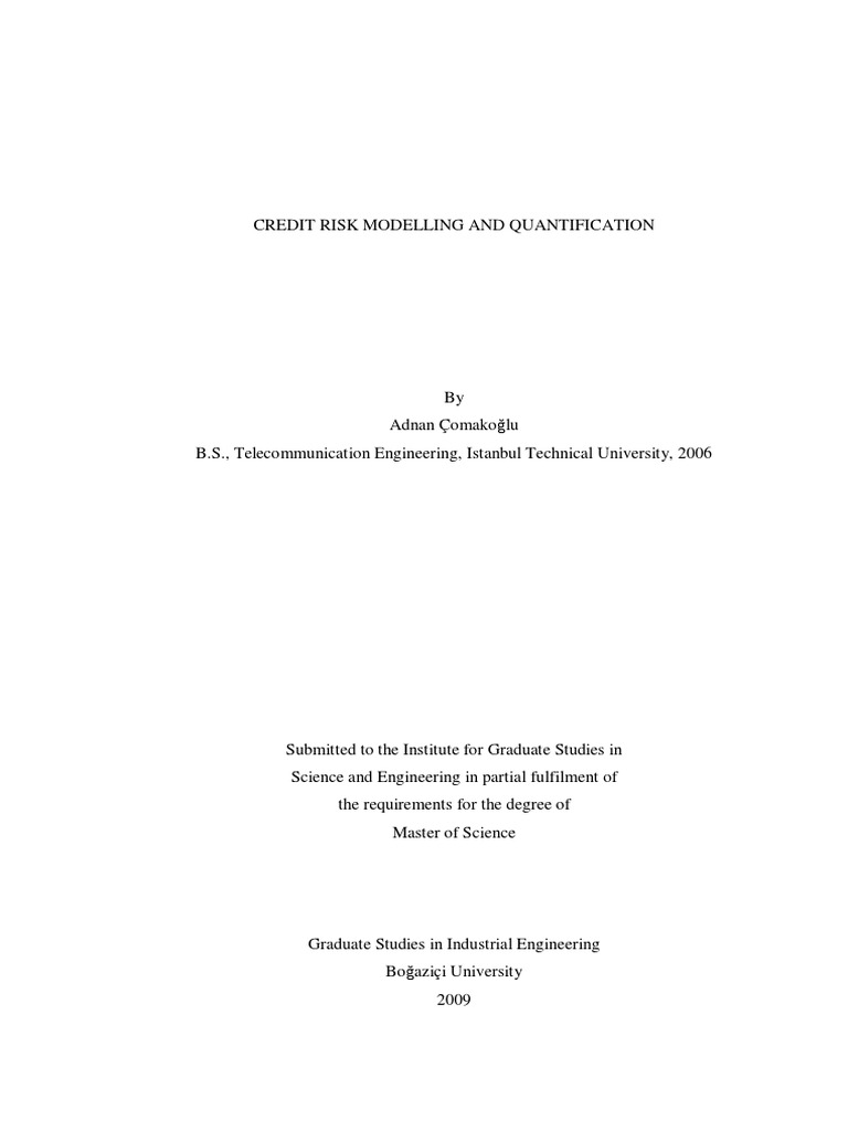 Credit Risk Modelling and Quantification | PDF | Value At Risk | Risk