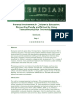 Parental Involvement in Children's Education: Connecting Family and School by Using Telecommunication Technologies