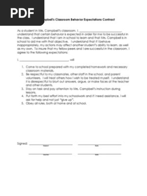 behavior contract