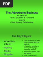 The Advertising Business: Ad Agencies Roles, Structure & Functions Income Client Agency Relationship