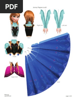 Disney Frozen Anna Papercraft Craft Printable 0913