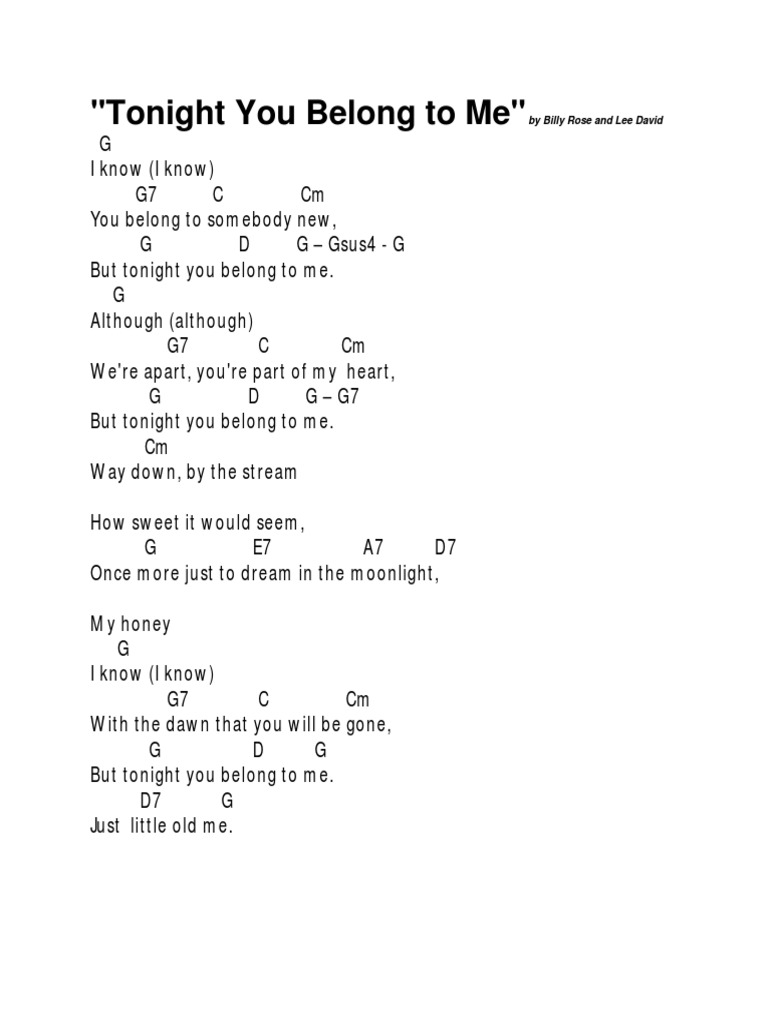 Tonight You Belong To Me | PDF