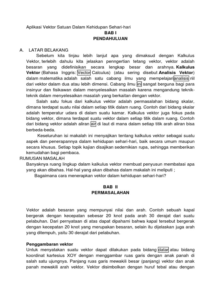 Aplikasi Vektor Satuan Dalam Kehidupan Sehari