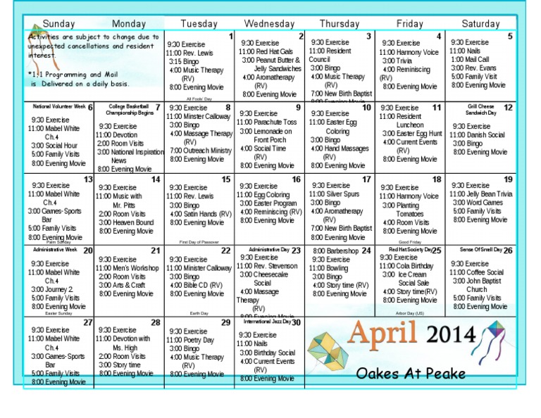 April Calendar | PDF | Art