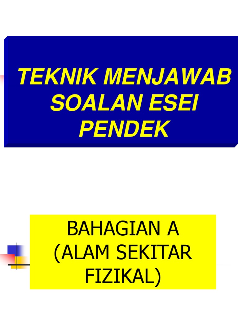 3-Strategi Menjawab Soalan Esei Pendek