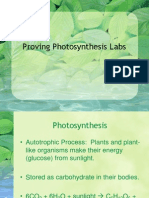 Proving Photosynthesis Labs