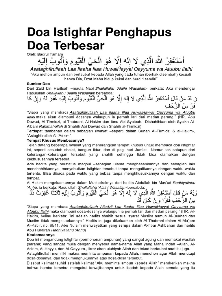 Doa Doa Nabi Sahih Doa Islami Doa Perlindungan Doa Dimudahkan Segala Urusan